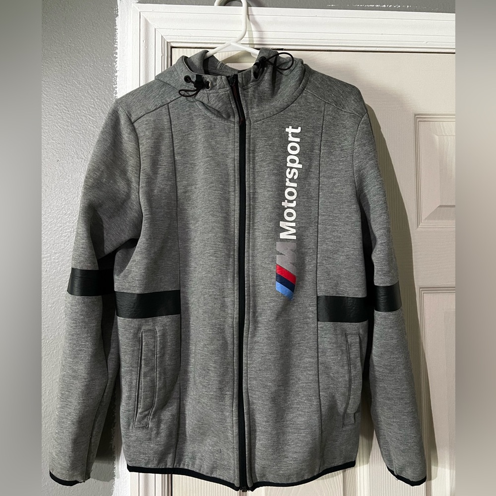 BMW puma grey zip up jacket size small